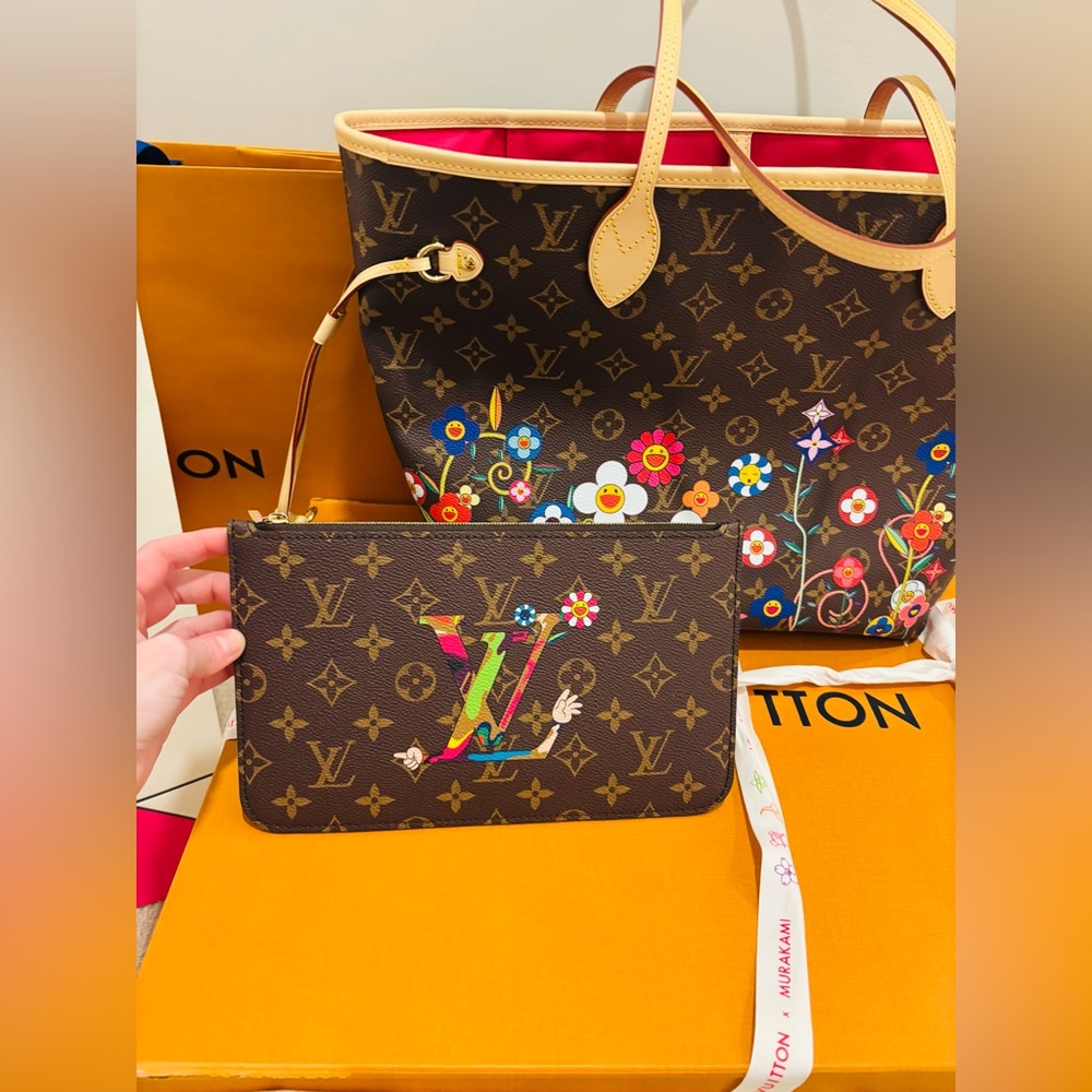 ***SOLD *** Louis Vuitton x Murakami 2025 Superflat Neverfull MM Bag- NWT - Picture 14 of 16